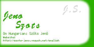 jeno szots business card